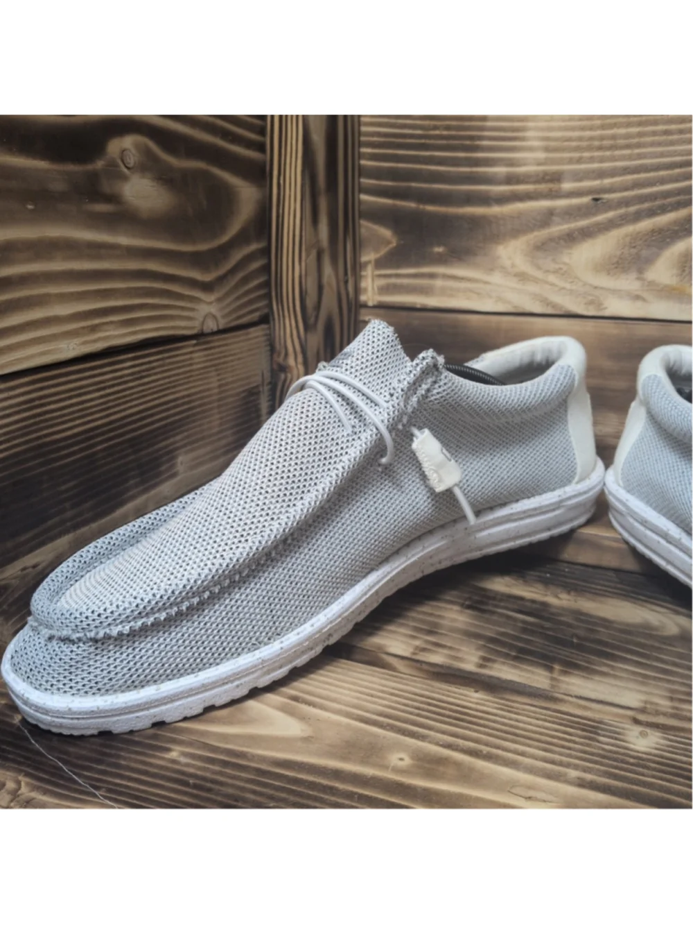 Hey Dude Wally Sox Men's Size 14 Slip On Loafers Stone White